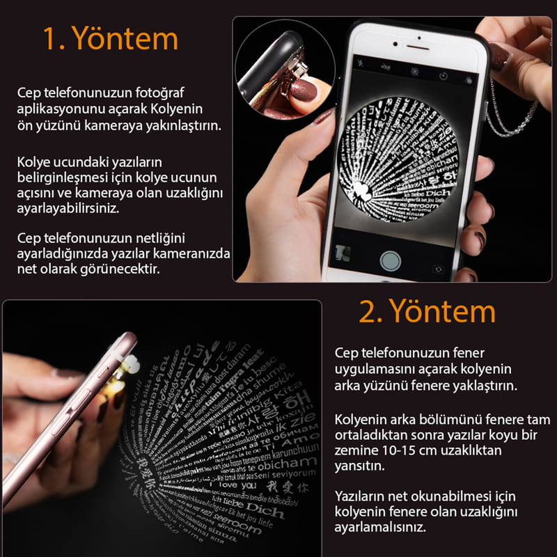 925 Ayar Gümüş 100 Dilde "Seni Seviyorum" Kolyesi