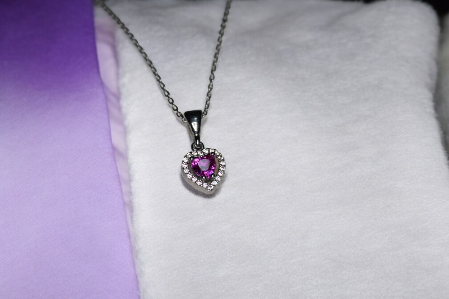 925 Ayar Gümüş Pembe Kalpli Kolye