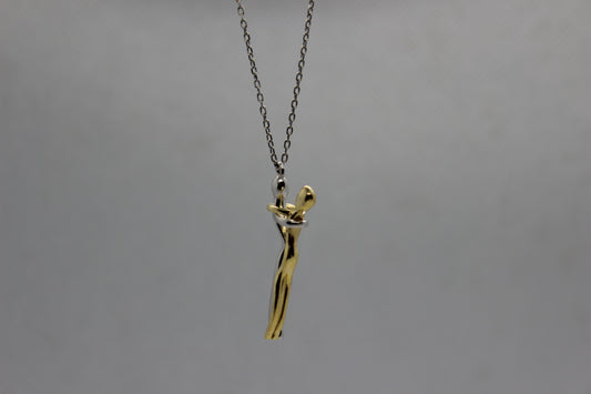 925 Ayar Gümüş Birbirine Sarılan Çift Kolyesi