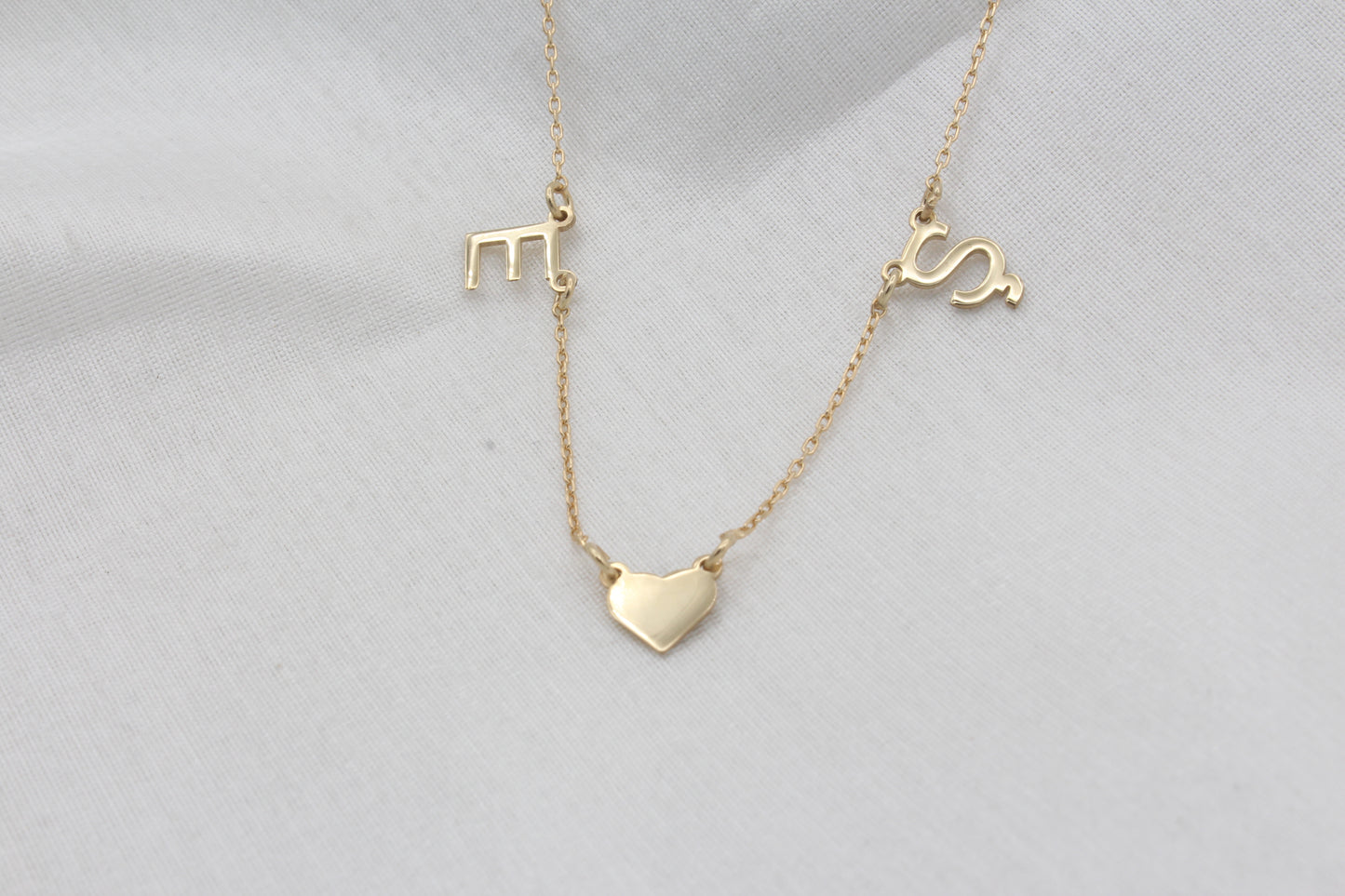 925 Ayar Gümüş Kalpli Harf Kolye