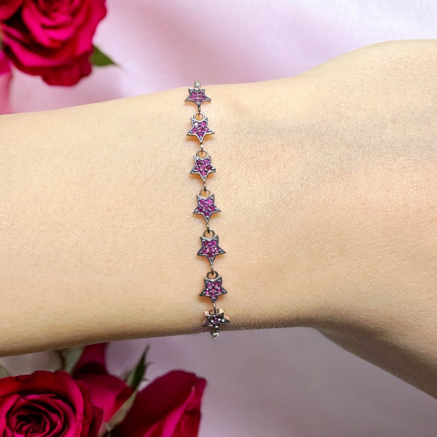 925 Ayar Gümüş Zirkon Taşlı Yıldız Bileklik