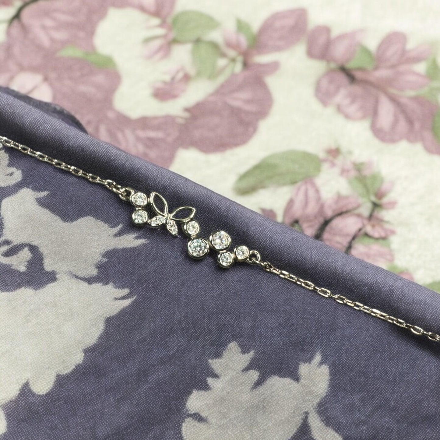 925 Ayar Gümüş Zarif Kelebek Model Bileklik