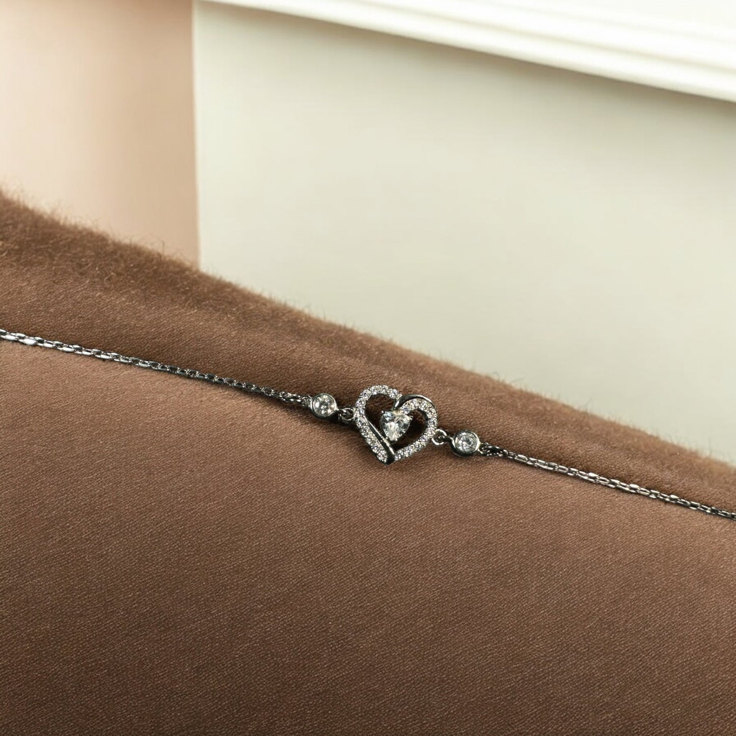 925 Ayar Gümüş Kalp Bileklik